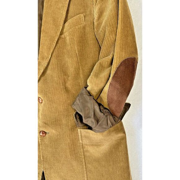 Vintage Patrick James Mens Corduroy Blazer Tan Suede Elbow Patches **READ SIZE - Picture 3 of 14